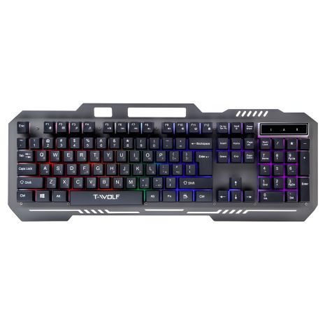 Клавіатура ігрова, дротова, TWolf T16, USB, 1.3m, Чорний