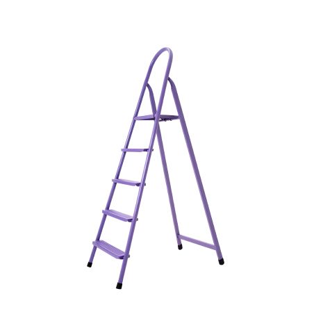 Стремянка бытовая (итальянка) на 5 ступеней с платформой "Технолог", филетовая