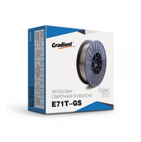 Проволока флюсовая GRADIENT E71T-GS Ø0 8 мм (1 кг) самозащитная