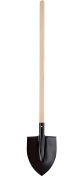 Лопата штикова чорна з дерев'яною ручкою для важких робіт
