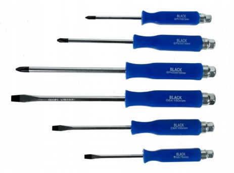 Набір викруток ударних Black під ключ 6 шт CrV