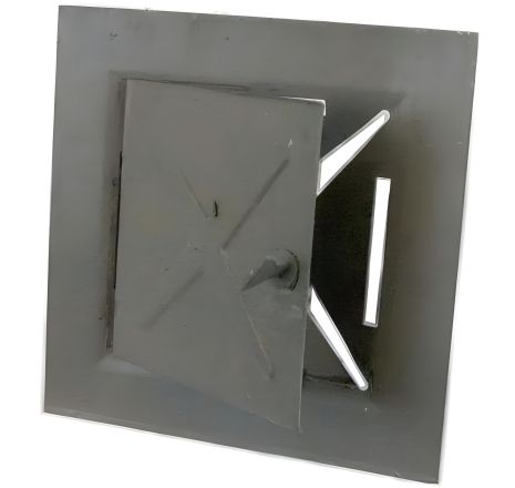 Дымоходная дверь, серая, 150х150 мм