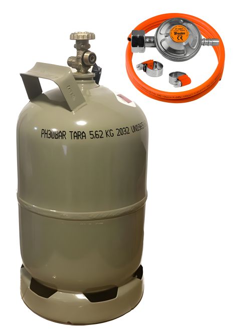 12-літровий газовий балон з редуктором і 1,5 м шланга