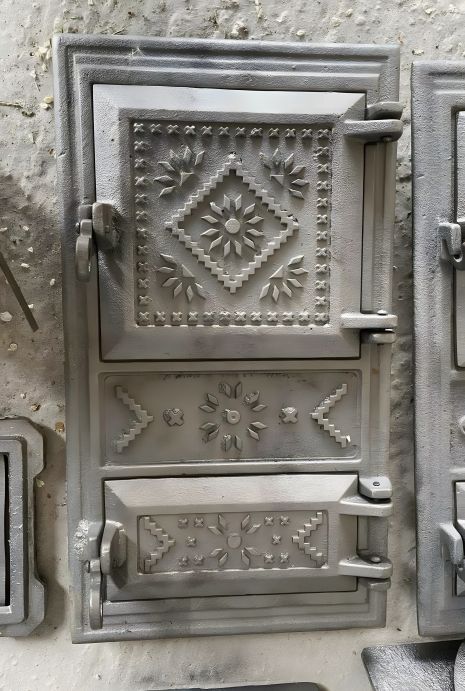 Спаренная топочная дверца "Вышиванка" для печи и камина