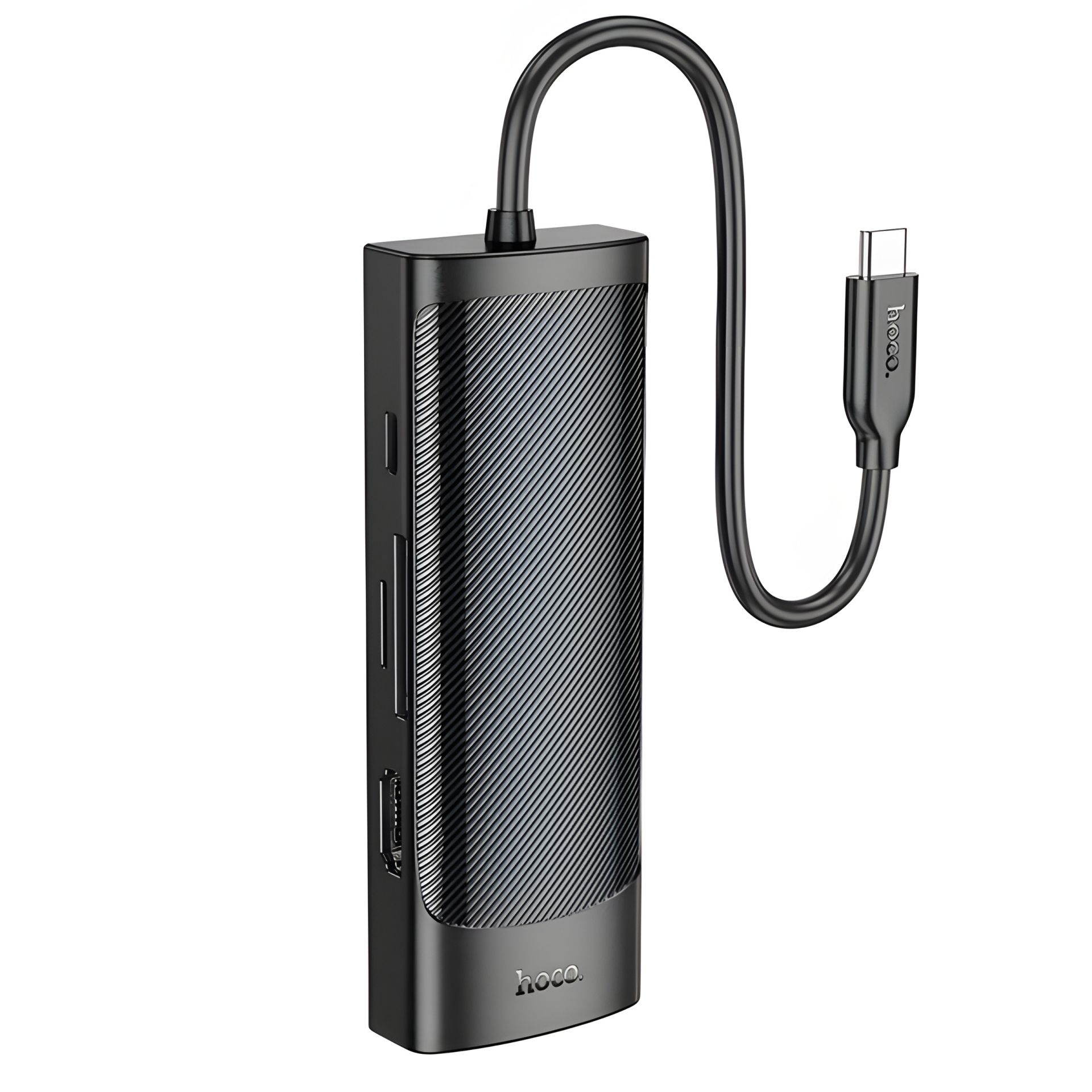 Адаптер перехідник Hoco HB44 8в1 Type-C to HDMI, RJ45, USB 3.0, USB 2.0, SD, TF, Type-C, PD, Black Адаптер перехідник Hoco HB44 8в1 Type-C to HDMI, RJ45, USB 3.0, USB 2.0, SD, TF, Type-C, PD, Black