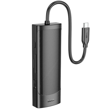 Адаптер перехідник Hoco HB43 7в1 Type-C to HDMI, USB2.0, USB3.0, Type-C, SD, TF, PD, black Адаптер перехідник Hoco HB43 7в1 Type-C to HDMI, USB2.0, USB3.0, Type-C, SD, TF, PD, black