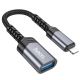 Мультиадаптер хаб Hoco UA24 Lightning to USB 2.0 серый