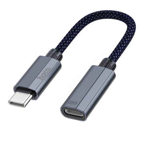 Перехідник Hoco UA29A Type-C male to iP female, 3А, 0.15m, Темно-синій Перехідник Hoco UA29A Type-C male to iP female, 3А, 0.15m, Темно-синій