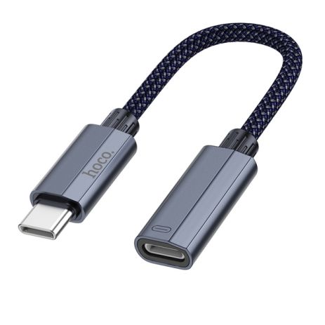 Перехідник Hoco UA29A Type-C male to iP female, 3А, 0.15m, Темно-синій