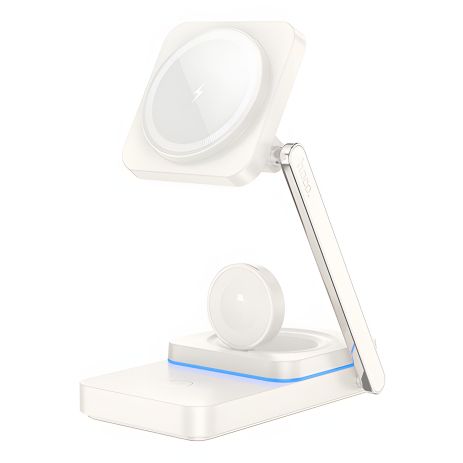 Hoco CQ10 3в1 бездротовий зарядний пристрій milky white