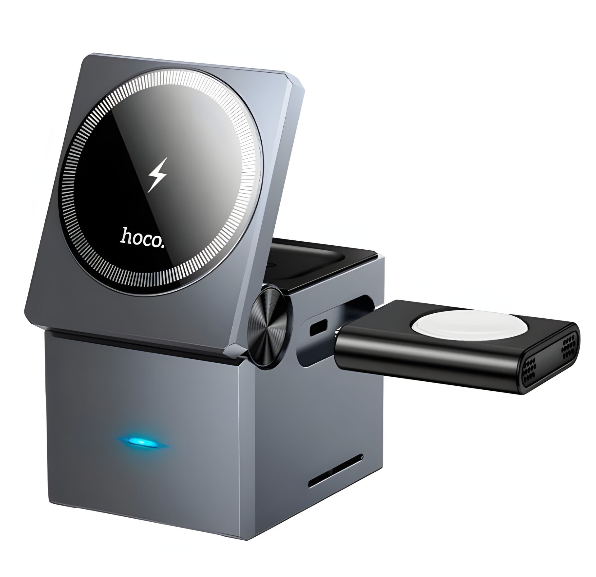 3в1 бездротовий зарядний пристрій Hoco CQ8 metal gray 3в1 бездротовий зарядний пристрій Hoco CQ8 metal gray