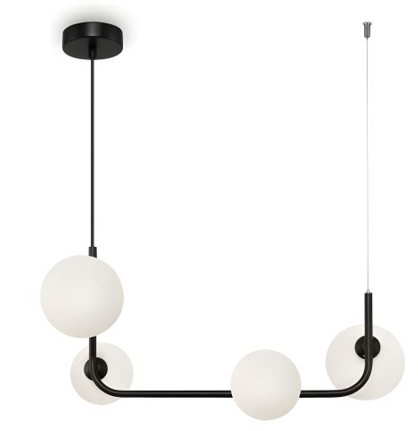 Черная Люстра подвесная VALESO V 3001-4 BK Черная Люстра подвесная VALESO V 3001-4 BK