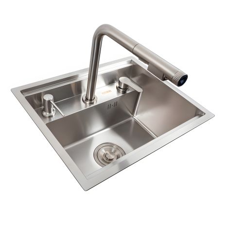 Кухонная мойка CM 47*38 нержавейка скрытая Platinum Handmade + смеситель