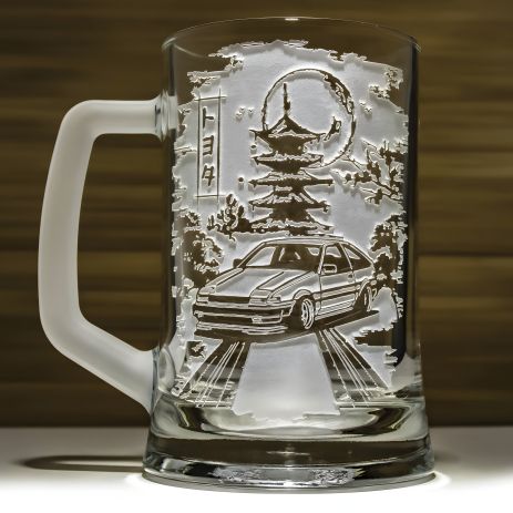Келих пивний з гравіюванням "Toyota Corolla AE86 культ і легенда - Дзен"