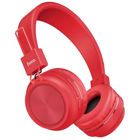 Накладні Bluetooth навушники HOCO Promise W25 | 300 mAh, 12h, MicroSD/AUX support| red Накладні Bluetooth навушники HOCO Promise W25 | 300 mAh, 12h, MicroSD/AUX support| red