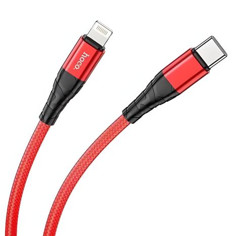 Кабель USB HOCO DU02 Max PD Type-C - Lightning (1М) (красный) Кабель USB HOCO DU02 Max PD Type-C - Lightning (1М) (красный)