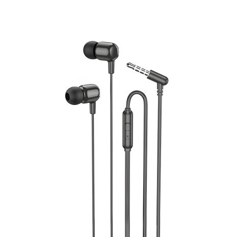 Дротові вакуумні навушники Borofone BM84, з мікрофоном, Jack 3.5, чорні Дротові вакуумні навушники Borofone BM84, з мікрофоном, Jack 3.5, чорні