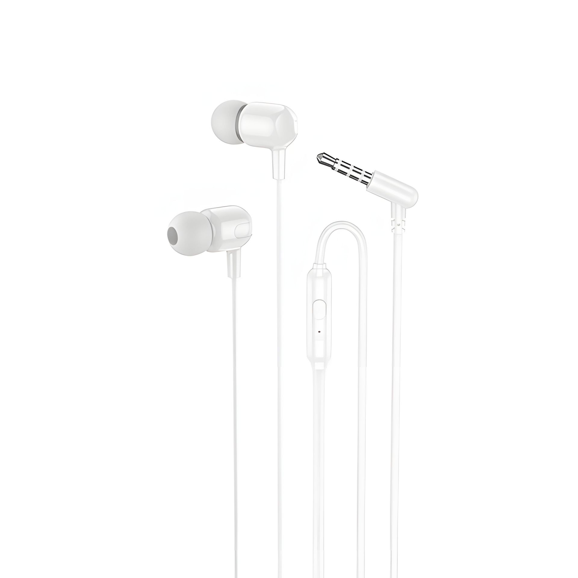 Дротові вакуумні навушники Borofone BM84 з мікрофоном Jack 3.5, білі Дротові вакуумні навушники Borofone BM84 з мікрофоном Jack 3.5, білі