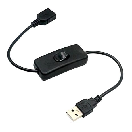 Удлинитель USB с выключателем (male-female) 25cm /0.25m Black