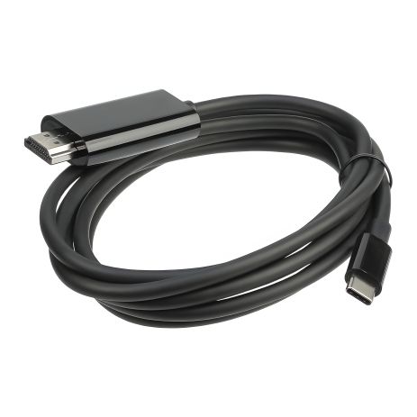 Кабель-адаптер Type-C to HDMI 4K 30Hz, 2K 75Hz 1.8m, пластик, ПВХ, черный (TH001-PPV18K-430) Кабель-адаптер Type-C to HDMI 4K 30Hz, 2K 75Hz 1.8m, пластик, ПВХ, черный (TH001-PPV18K-430)