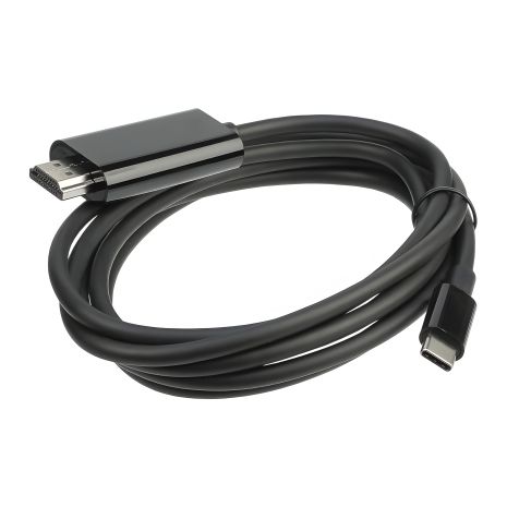 Кабель-адаптер Type-C to HDMI 4K 30Hz, 2K 75Hz 1.8m, пластик, ПВХ, черный (TH001-PPV18K-430) Кабель-адаптер Type-C to HDMI 4K 30Hz, 2K 75Hz 1.8m, пластик, ПВХ, черный (TH001-PPV18K-430)