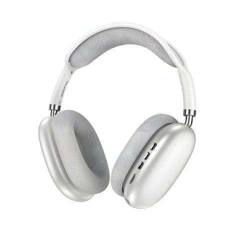 Bluetooth Стерео Гарнітура Borofone BO22 |BT5.3, AUX/TF, 12h, 400 mAh| сталева