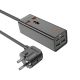 Удлинитель зарядное устройство Hoco AC10A 2 USB/ 2 Type-C PD 65W, 1 розетка, 1.5m, черный Удлинитель зарядное устройство Hoco AC10A 2 USB/ 2 Type-C PD 65W, 1 розетка, 1.5m, черный