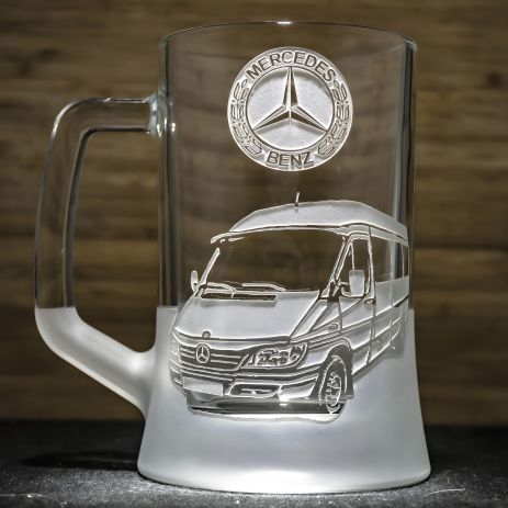 Келих пивний з гравіюванням автомобіля Mercedes Sprinter Мерседес Спрінтер - подарунок для автомобіліста