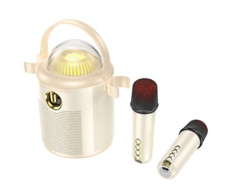 Бездротова колонка Hoco BS59 Pearlescent BT Bluetooth 2mic |BT5.1, TWS/TF/AUX, 5h| beige