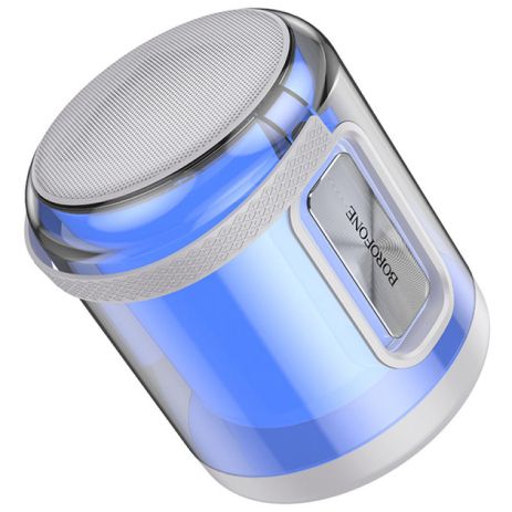 Бездротова колонка Borofone BR30, BT5.3, FM, TF, USB, AUX, TWS, 8W, 2400mAh, 4h зі світломузикою сіра Бездротова колонка Borofone BR30, BT5.3, FM, TF, USB, AUX, TWS, 8W, 2400mAh, 4h зі світломузикою сіра