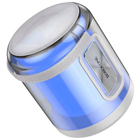 Бездротова колонка Borofone BR30, BT5.3, FM, TF, USB, AUX, TWS, 8W, 2400mAh, 4h зі світломузикою сіра