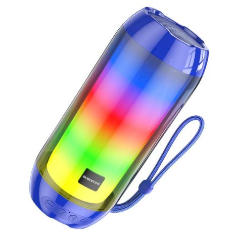 Бездротова колонка Borofone BR25, BT5.3, FM, AUX, USB, TF, 5W, 1200mAh, 2h зі світломузикою синя Бездротова колонка Borofone BR25, BT5.3, FM, AUX, USB, TF, 5W, 1200mAh, 2h зі світломузикою синя