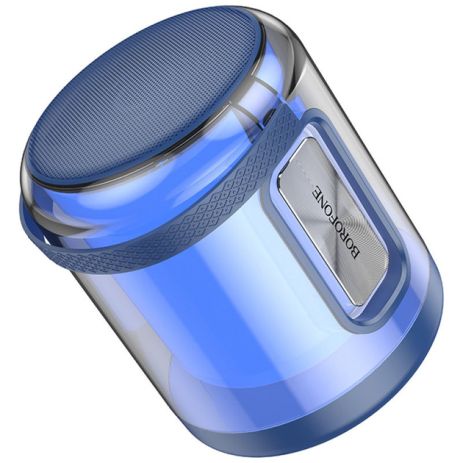Бездротова колонка Borofone BR30, BT5.3, FM, TF, USB, AUX, TWS, 8W, 2400mAh, 4h зі світломузикою темно-синя