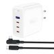 Сетевое зарядное устройство Acefast A37 USB/ 3 Type-C QC PD 100W белое + кабель Type-C to Type-C Сетевое зарядное устройство Acefast A37 USB/ 3 Type-C QC PD 100W белое + кабель Type-C to Type-C