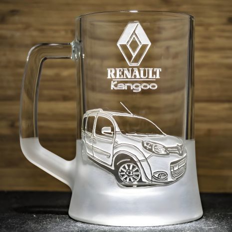 Пивной бокал с гравировкой автомобиля Renault Kangoo Рено Кенго - подарок для автолюбителя Пивной бокал с гравировкой автомобиля Renault Kangoo Рено Кенго - подарок для автолюбителя