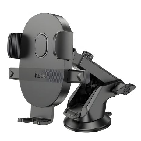 Держатель для авто Hoco H19 с одной кнопкой (крепление на центральную консоль), черный
