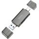 Адаптер перехідник Hoco HB39 USB, Type-C 3.0 до SD, TF сірий Адаптер перехідник Hoco HB39 USB, Type-C 3.0 до SD, TF сірий