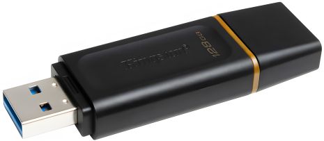 128GB Kingston DT Exodia 3.2 USB Flash Drive, Black/Yellow