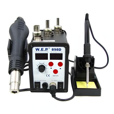 Паяльна WEP станція 898D, фен, паяльник