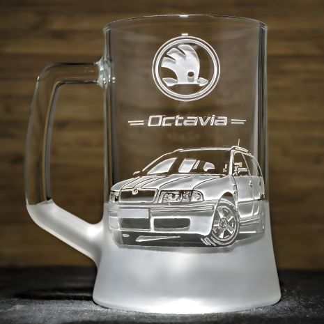 Келих пивний із гравіюванням авто фото SKODA Octavia Шкода Октавія — подарунок для водія Келих пивний із гравіюванням авто фото SKODA Octavia Шкода Октавія — подарунок для водія
