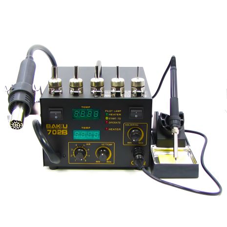 Компрессорная станция Baku BK702B/BK702L с паяльником и феном Компрессорная станция Baku BK702B/BK702L с паяльником и феном
