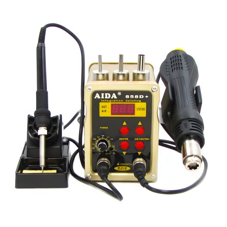 Безкомпресорна паяльна станція Aida 858D+ з феном і паяльником