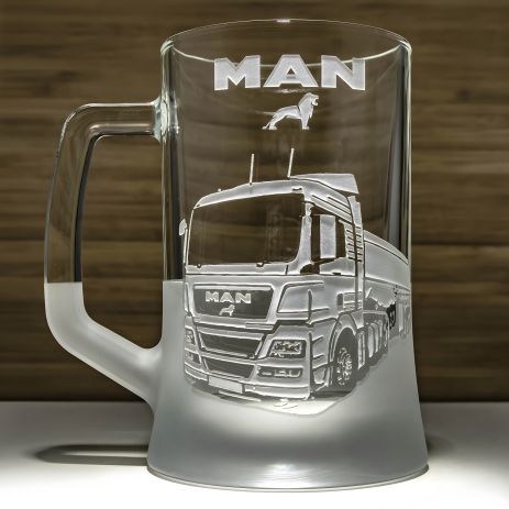 Подарунок далекобійнику водію - Бокал для пива з гравіюванням MAN бензовоз цистерна бочка