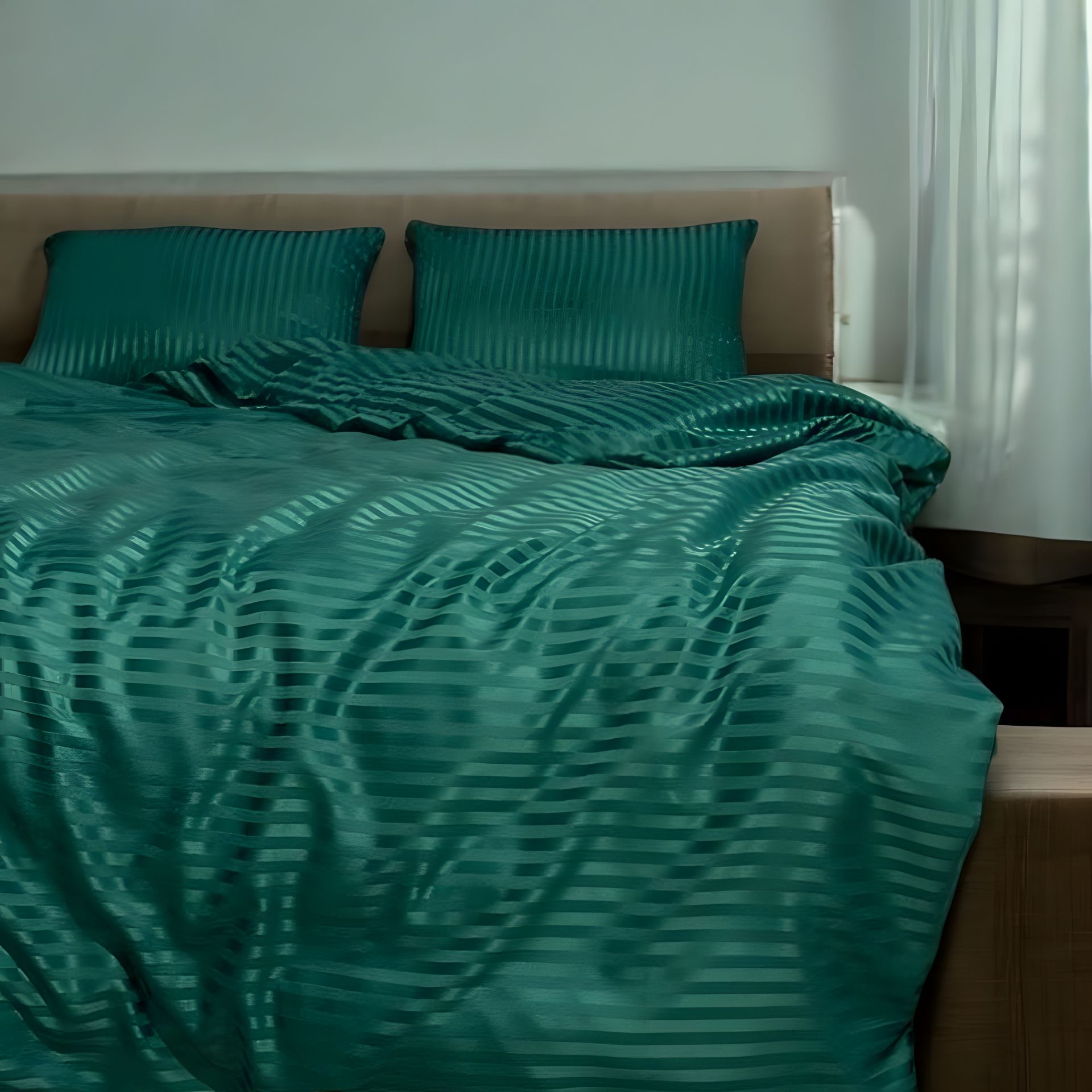 Сімейний комплект постільної білизни MakSon Elegant Emerald, страйп-сатин, 100% бавовна 017-2145210С Сімейний комплект постільної білизни MakSon Elegant Emerald, страйп-сатин, 100% бавовна 017-2145210С