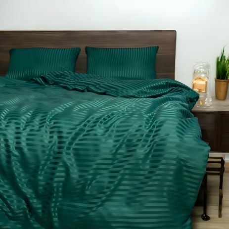 Двоспальний комплект постільної білизни MakSon Elegant Emerald, 100% бавовна, страйп-сатин (017-1175210С) Двоспальний комплект постільної білизни MakSon Elegant Emerald, 100% бавовна, страйп-сатин (017-1175210С)