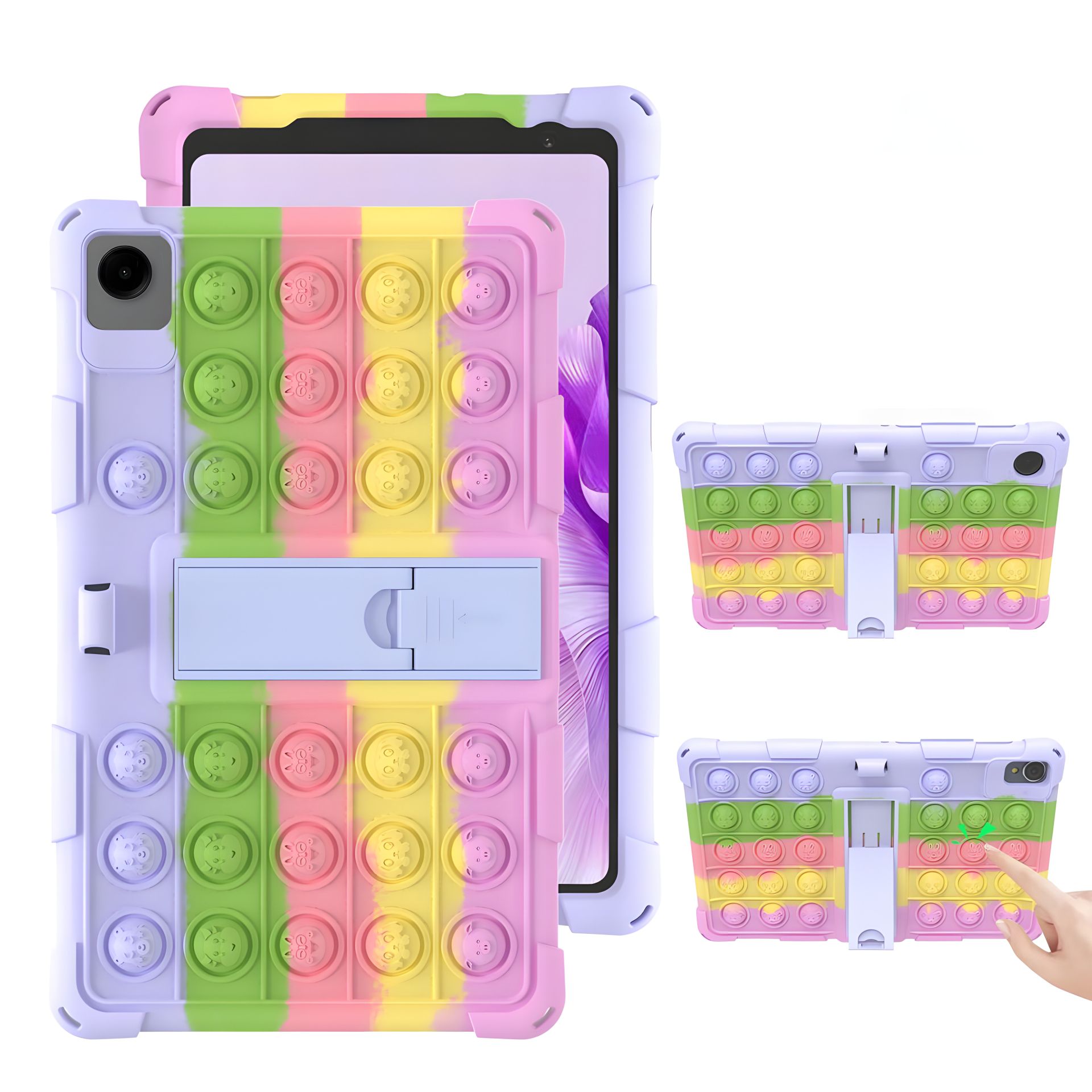 SoftGel Kids дитячий pop-it чохол для Samsung Galaxy Tab A11 SM X130 X135 Веселка Світло-рожевий SoftGel Kids дитячий pop-it чохол для Samsung Galaxy Tab A11 SM X130 X135 Веселка Світло-рожевий