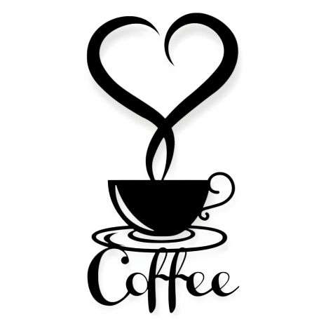 Декоративне панно Woodyard "Кава - то Любов" 95x48 см чорне