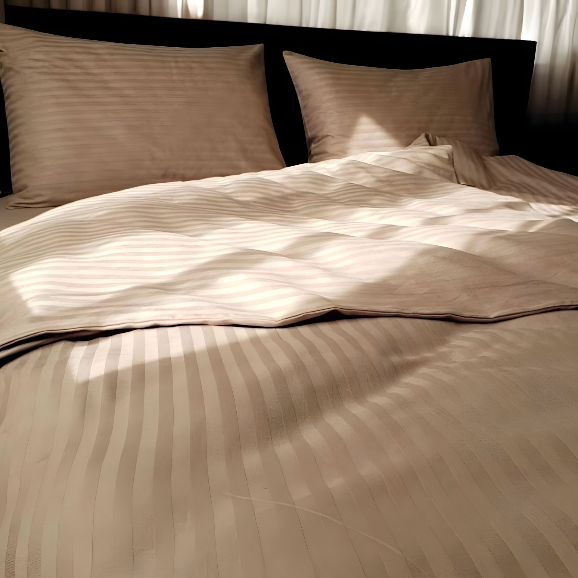 Комплект постільної білизни Євро, страйп-сатин, 100% бавовна, бежевий, MakSon Elegant (018-1200220С) Комплект постільної білизни Євро, страйп-сатин, 100% бавовна, бежевий, MakSon Elegant (018-1200220С)
