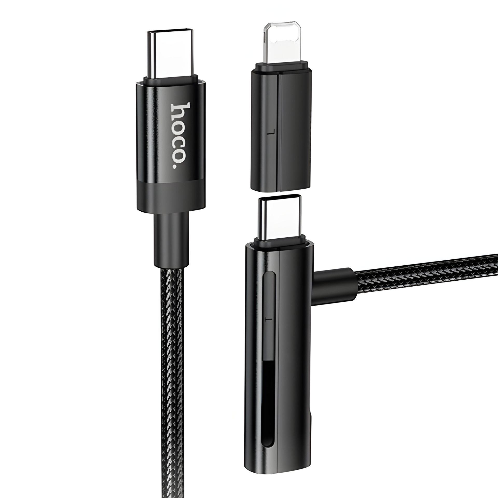 Кабель Hoco U135 2в1 Type-C to Type-C, Lightning, 3A, 60W, 1.2m, black Кабель Hoco U135 2в1 Type-C to Type-C, Lightning, 3A, 60W, 1.2m, black