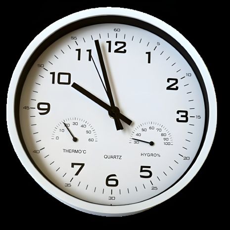 Настінний годинник Timelike™ (25 см) з термометром та гігрометром M-02-W білий